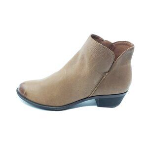 Lucky Brand Banterr Womens Ankle Booties Tan Leather Zip Boot Size 6.5M